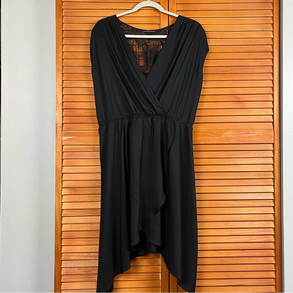 Victoria's Secret Black High-Low Dress with Lace Back Detail